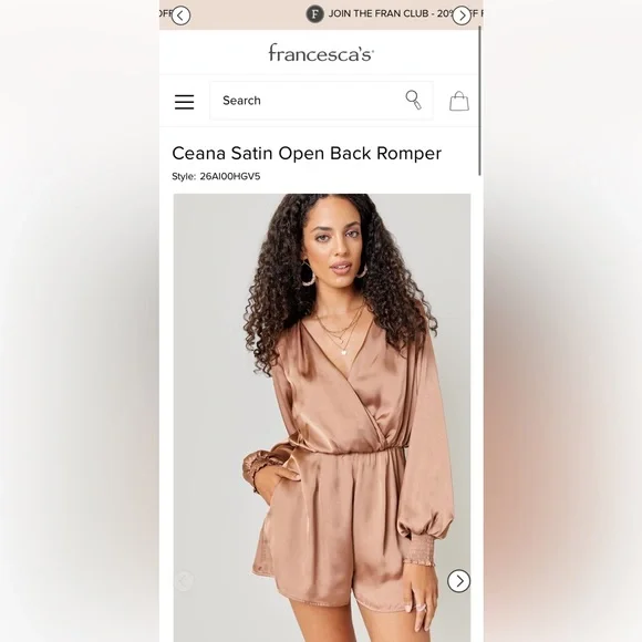 Ceana Satin Open Back Romper